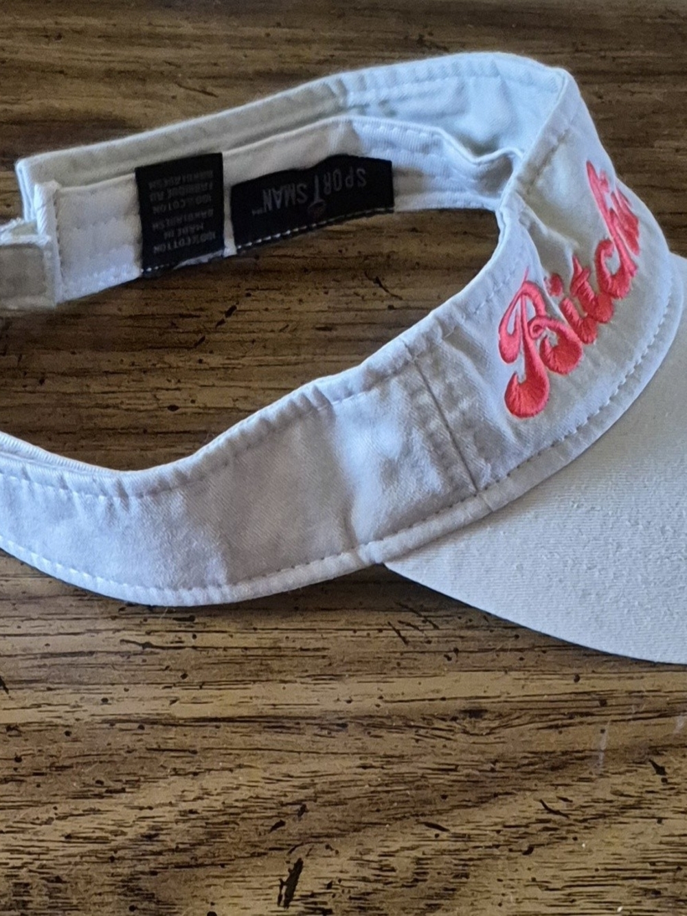 Visor with Pink "Bitchin'" Embroidery - Picture 5 of 5